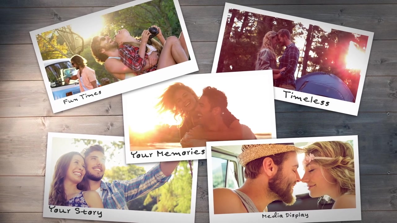 Collage of Happy Young Couples Enjoying Romantic Moments Outdoors