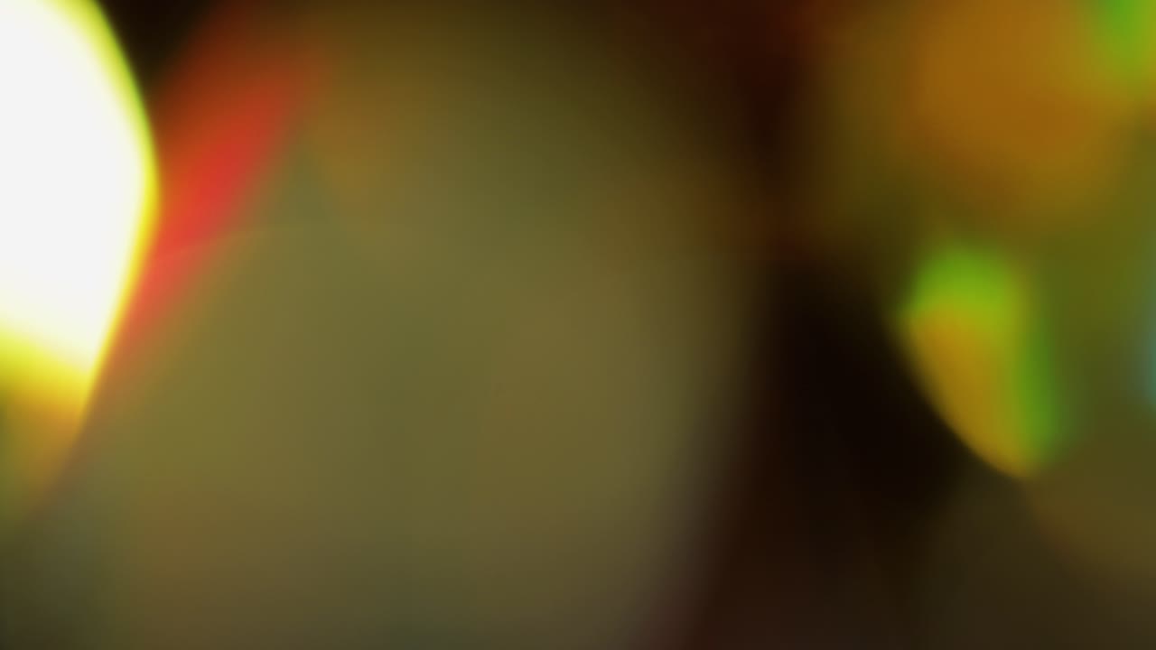 Light Leaks blurred 4K footage, Moving blinking circle lens glow flare bokeh overlays, transitions