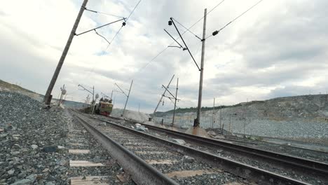 electric train in a quarry