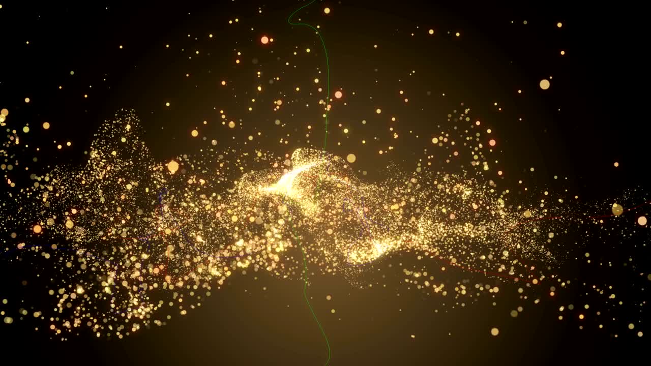 많은 반이는 소용돌이 입자가 공간에서 날아, 휴가 및 축제 3d 렌더링 배경, 컴퓨터 생성