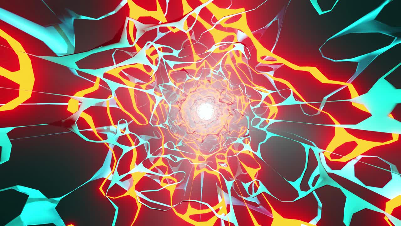 fondo animado de túnel abstracto. tecnología concepto de video 4k. moviéndose hacia adelante dentro de la luz brillante