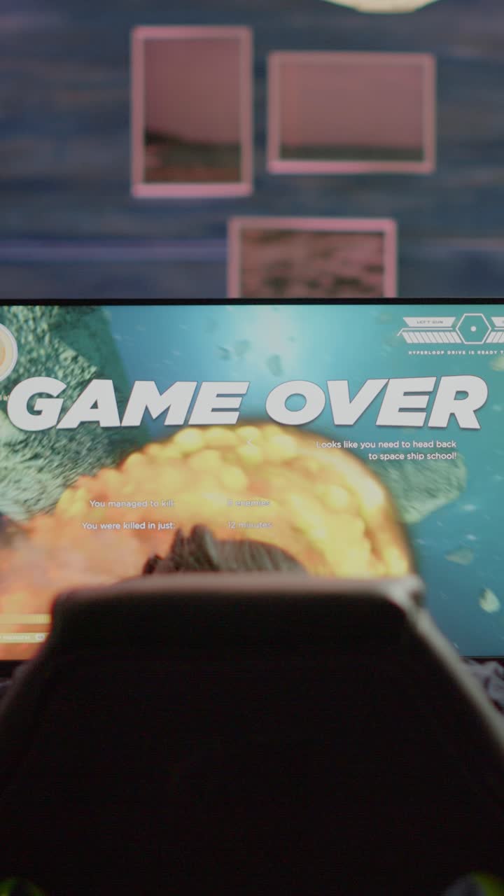 Player experiences 'Game Over' on a video game
