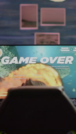player experiences 'game over' on a video game