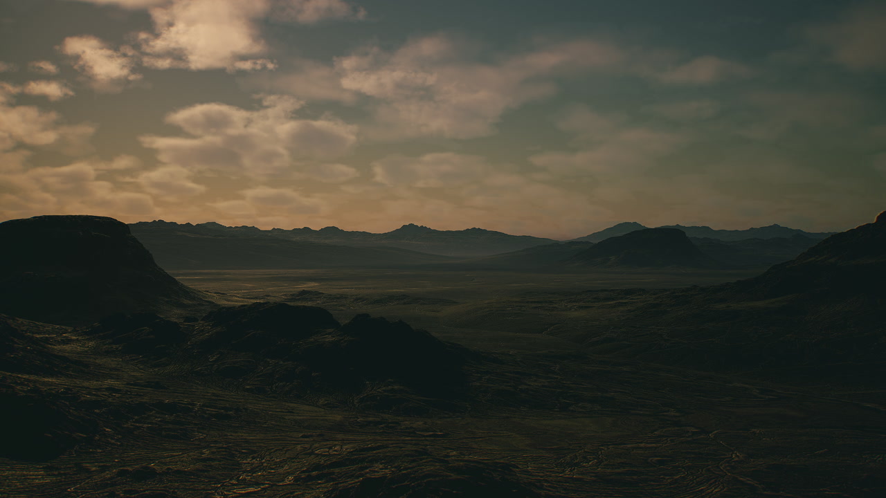 Stormy sky highlights rugged mesas and expansive horizon scenery