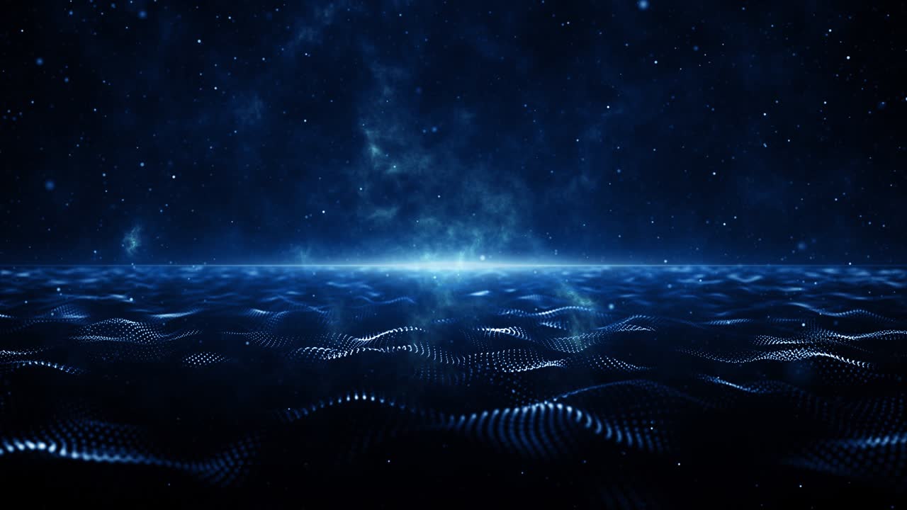 Particles Blue dust abstract light bokeh motion titles cinematic background loop