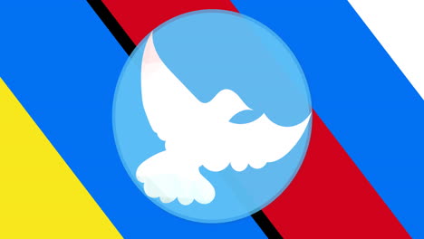 animation of dove icon on colourful background