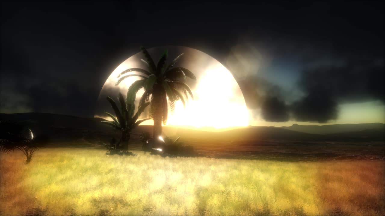 puesta de sol en las dunas de arena