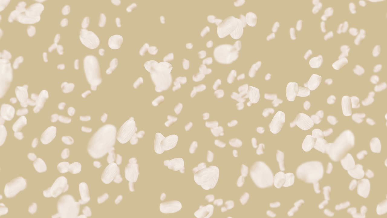 갈색 배경에 많은 을 날려. . 은. 채식주의자. 건강한 음식.  회전의 3d 루프 애니메이션.