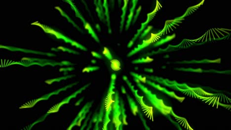 explosión abstracta de líneas verdes y amarillas