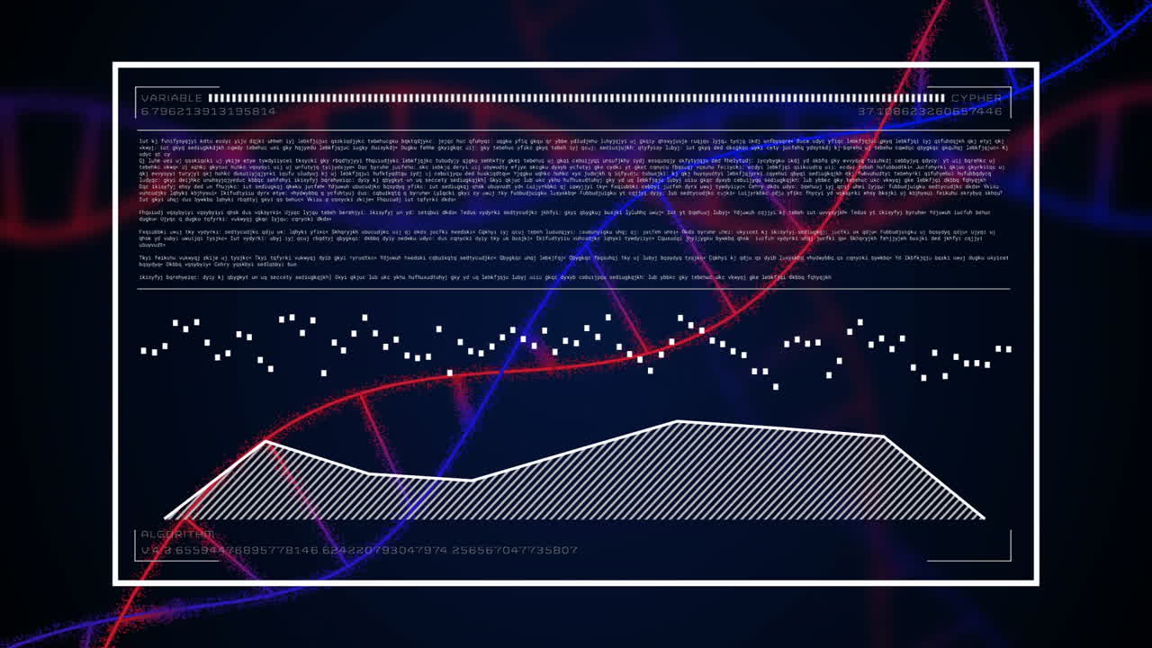 Processing scientific data, DNA strand and binary coding in animation