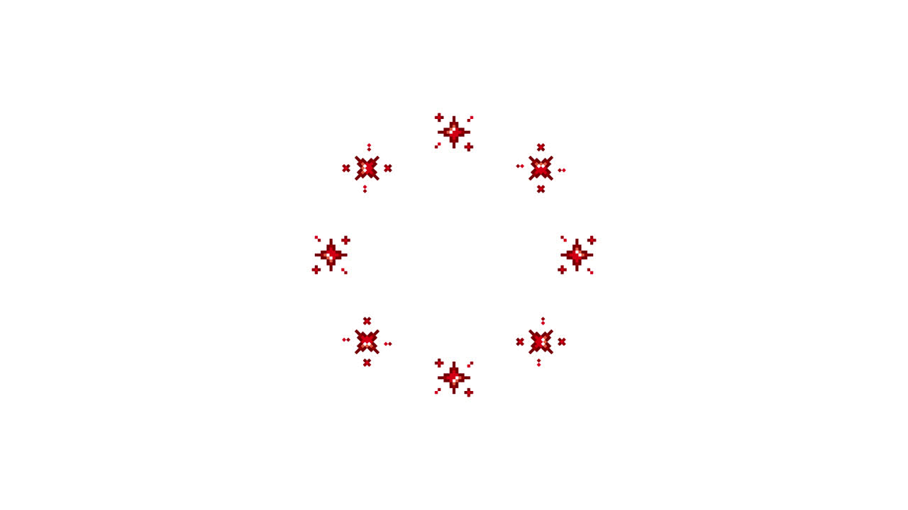 Pixel Art Mini Particle Star Spinning Circle Animated Overlay Transparent 30fps (4)
