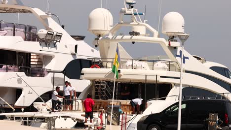 people boarding a yacht in monte carlo