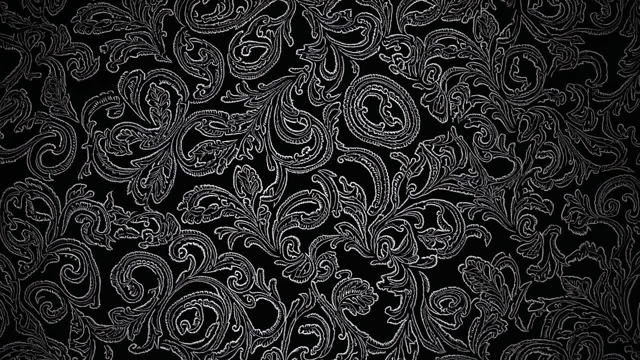 Ornate Black and White Floral Pattern