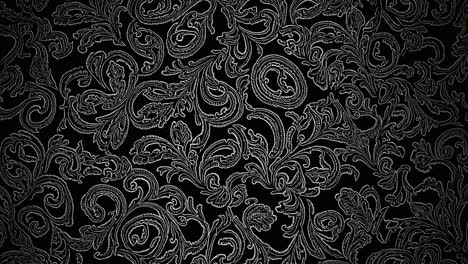 ornate black and white floral pattern