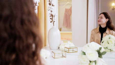 couple in wedding dress shop