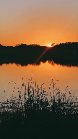 sunset over a lake