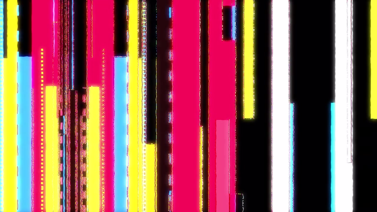 Abstract Digital Glitch with Flickering Colorful Vertical Bars