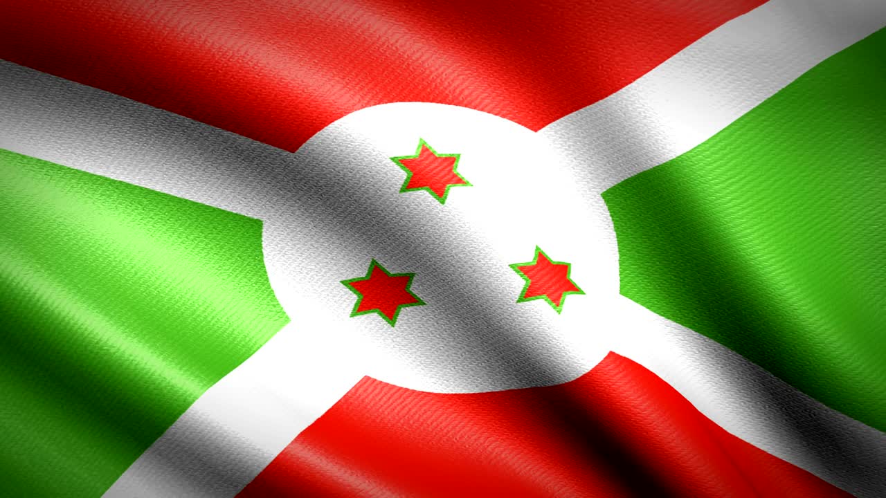 bandera de burundi. animación de bucle sin costuras. video de alta definición en 4k