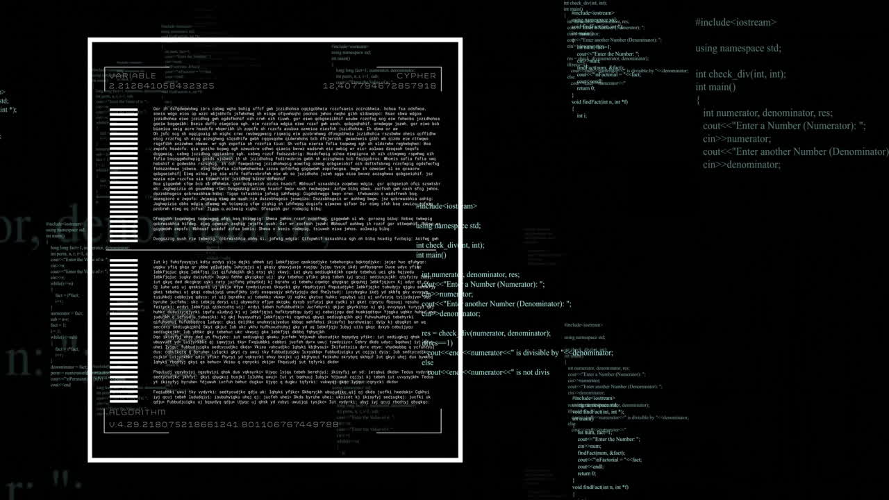Animation of digital code overlaying programming scripts in school setting