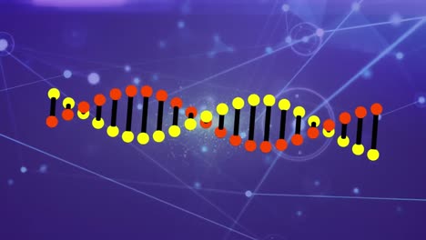 Animation-of-dna-strand-spinning-over-network-of-connections