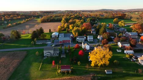 beautiful rural countryside farmland and fields in usa during autumn