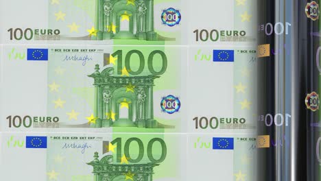 printing one-hundred euro bills, loopable stock video