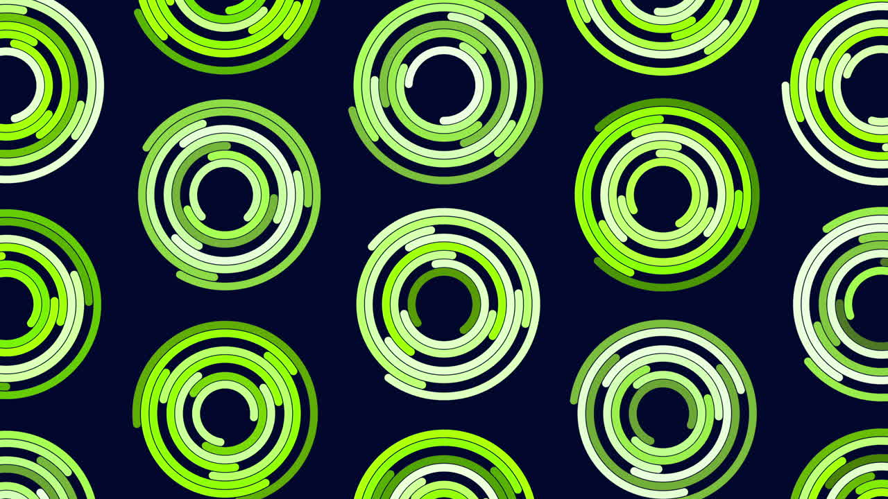 Symmetrical pattern purple circles on black background