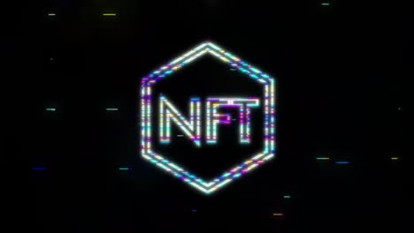 segno glitch nft. token non fungibile. motion graphic
