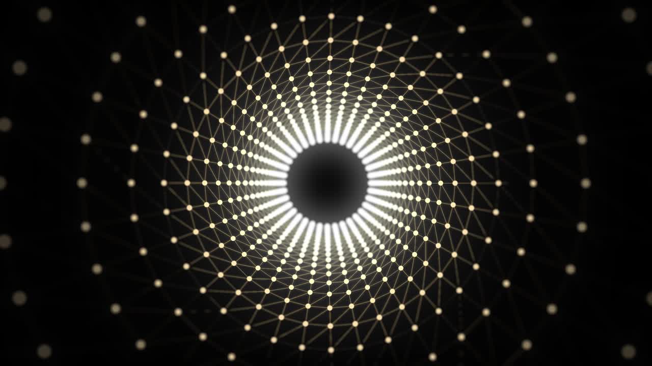 puntos circulares abstractos fondo de movimiento del túnel 4k
