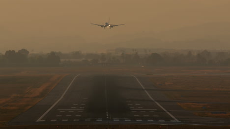 twilight airplane landing
