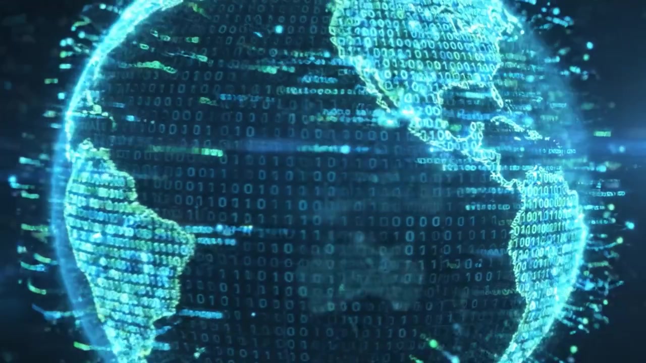 A Digital Representation of Earth Showcasing Data in Binary Form, Illustrating the Connection Between Technology and Our Planet in a Dynamic Visual Display