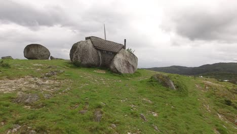 mountain house in wind power plant