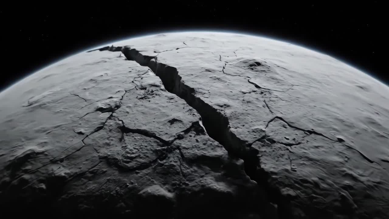 Cracked Planet Surface