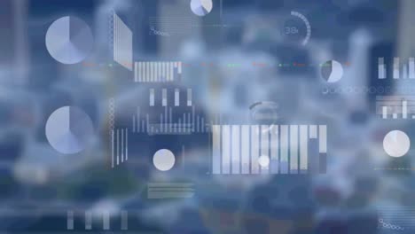 animation of diverse data on blurred blue background
