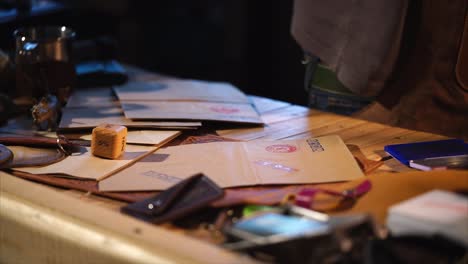 artisan leather worker at work