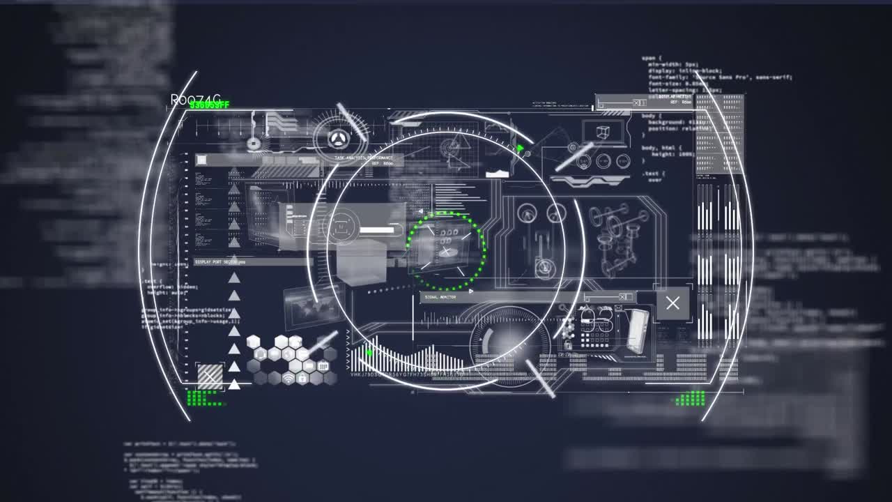 디지털 화면에서 스캔 및 데이터 처리 스 ⁇ 의 애니메이션