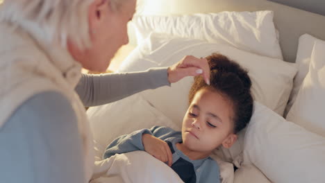 care, feeling and a mother with a sick child