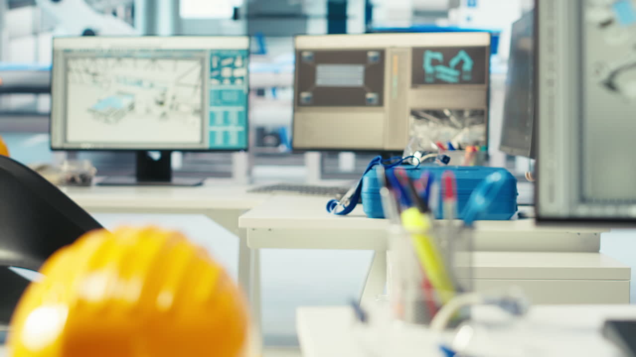 pc en la planta de fabricación de paneles solares utilizada para estudiar los sistemas de energía solar