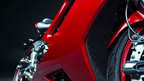 red motorcycle close-up