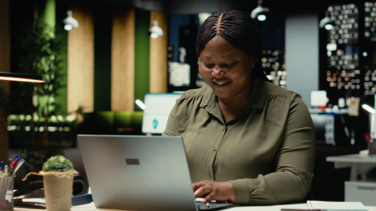 Black businesswoman making a brilliant discovery with originality