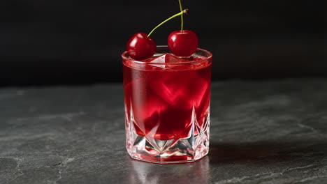 cherry cocktail with ice