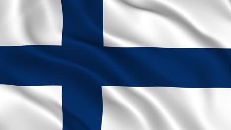 finnish flag seamless smooth waving animation. wonderful flag of finland with folds. symbol of the republic of finland