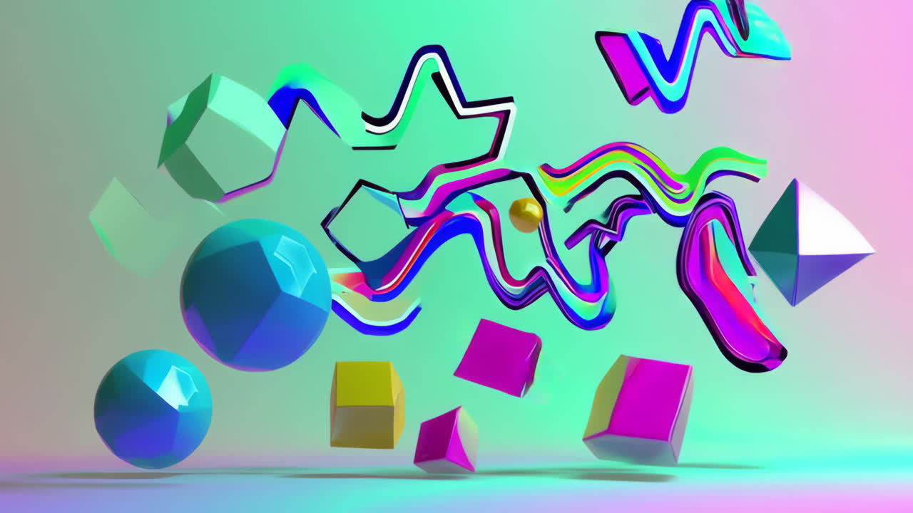 Colorful Geometric 3D Shapes
