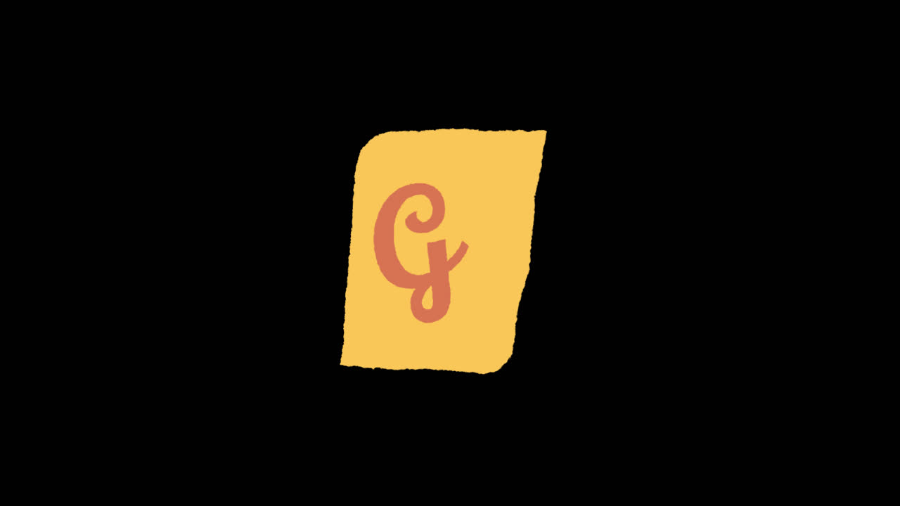 Image of a yellow card with a stylized G