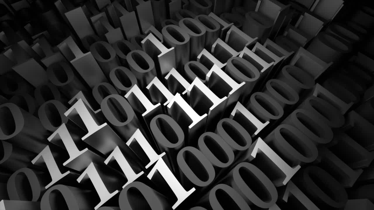 fondo de código binario en 3d