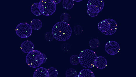 circular pattern of small circles and dots on dark background