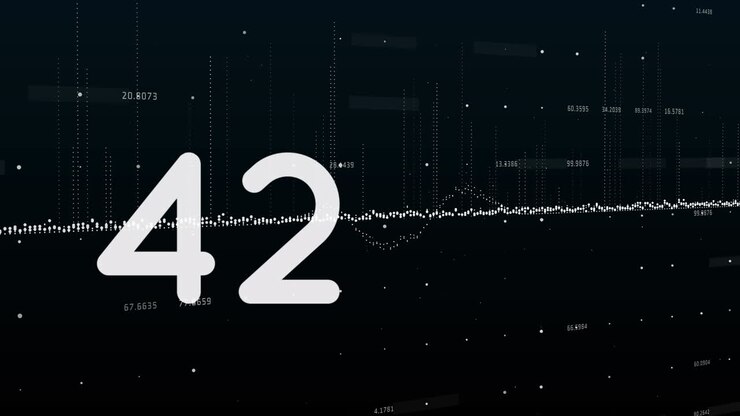 Animation af stigende tal over finansielle data på sort baggrund.