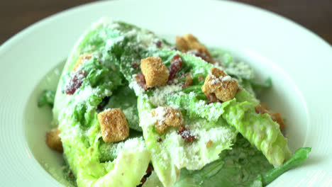 caesar salad on white plate