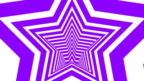 animated hypnotic star with white and purple seamless loop background.