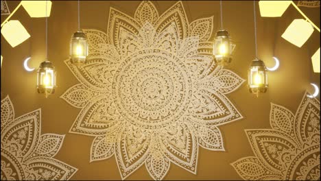 4k animated islamic background with rotating mandala arabic patterns mandala, arabic pattern and lantern